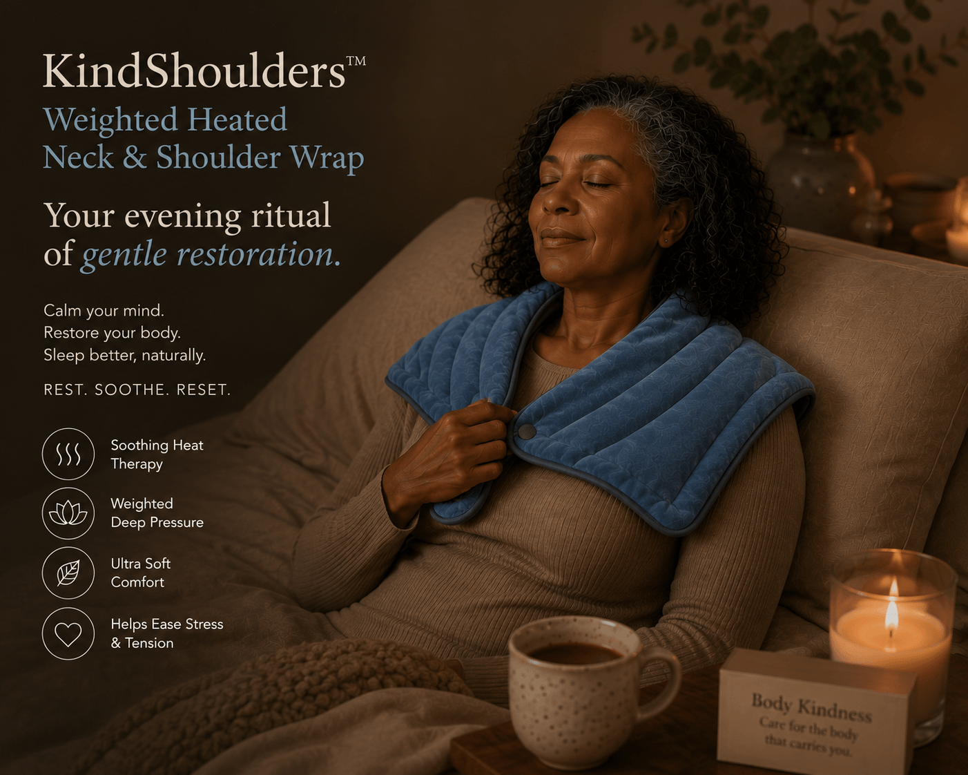 KindShoulders™ Weighted Heated Neck & Shoulder Wrap